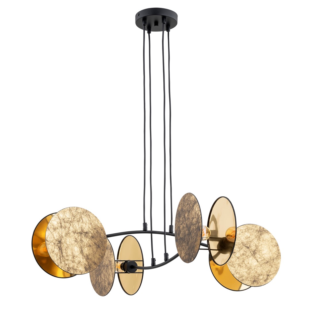 Emibig Visilica MOTIF 230V 15W MAX LED E27 Čelik/ Tkanina Crna
