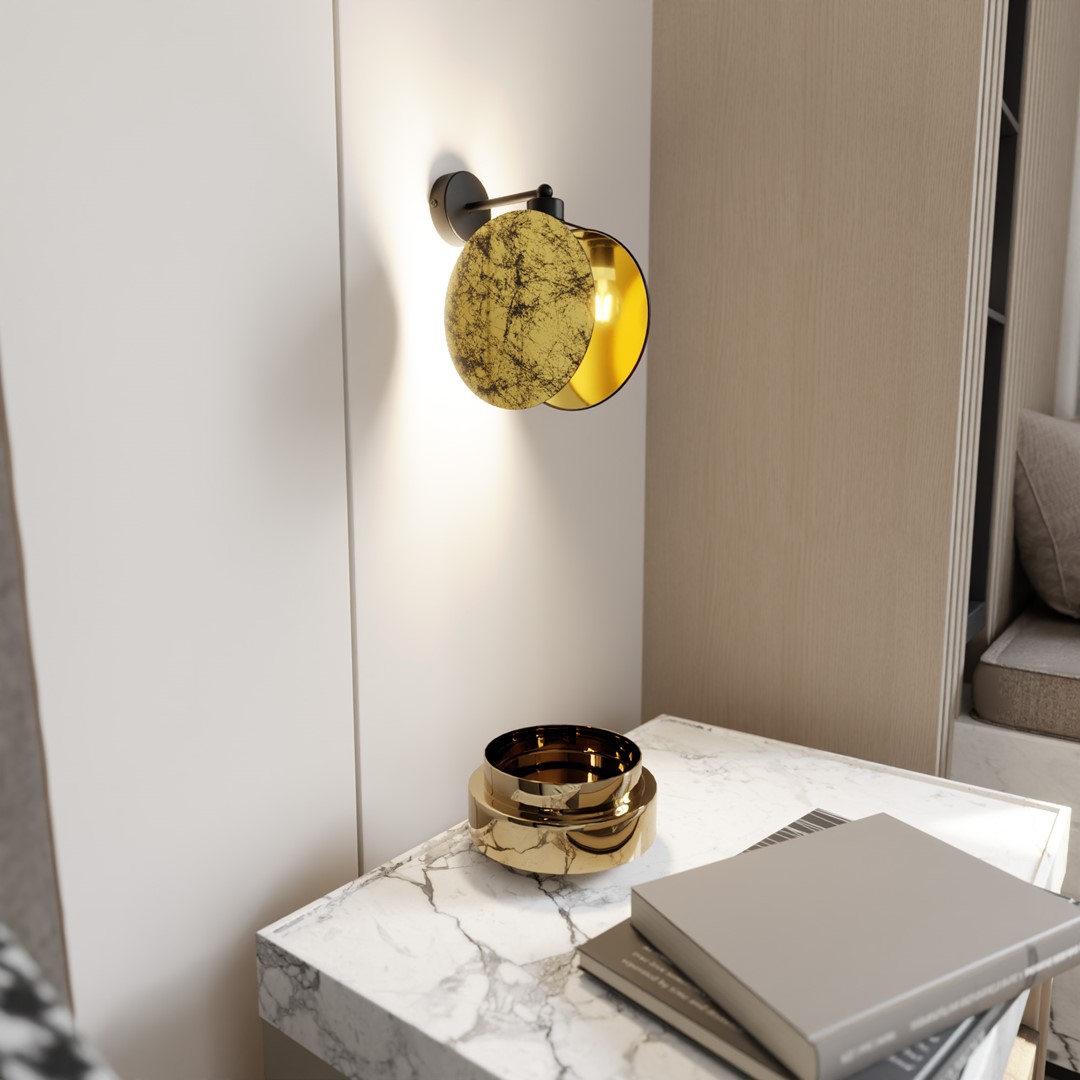 Emibig Visilica MOTIF 230V 15W MAX LED E27 Čelik/ Tkanina Crna