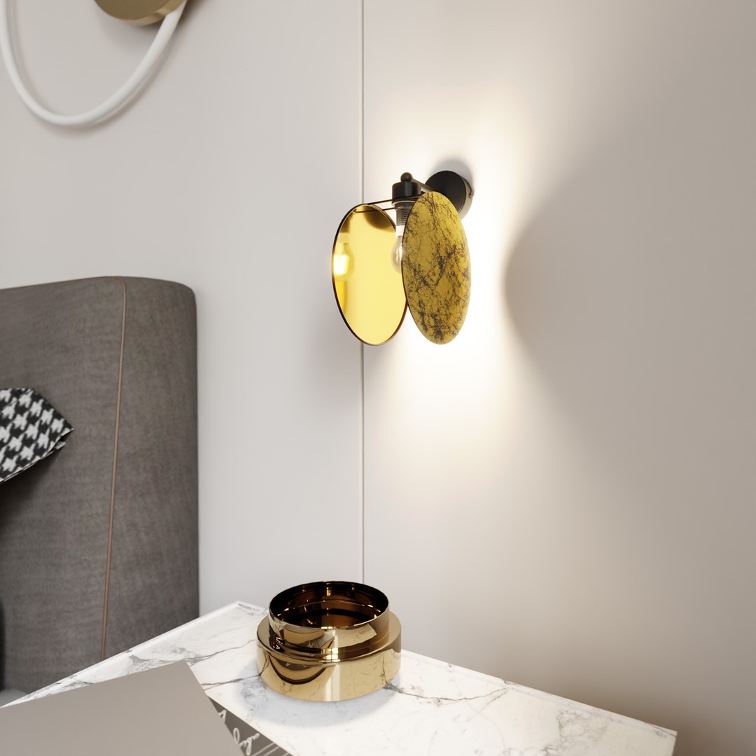 Emibig Visilica MOTIF 230V 15W MAX LED E27 Čelik/ Tkanina Crna