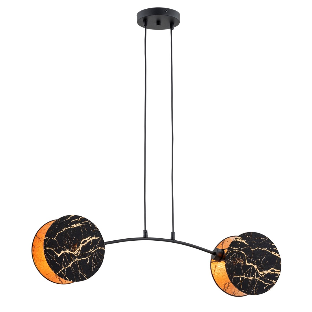 Emibig Visilica MOTIF 230V 15W MAX LED E27 Čelik/ Tkanina Crna