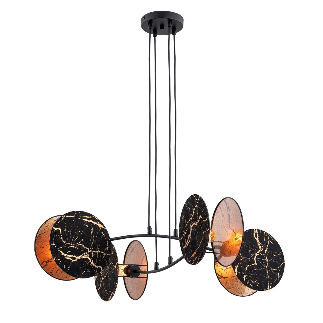 Emibig Visilica MOTIF 230V 15W MAX LED E27 Čelik/ Tkanina Crna