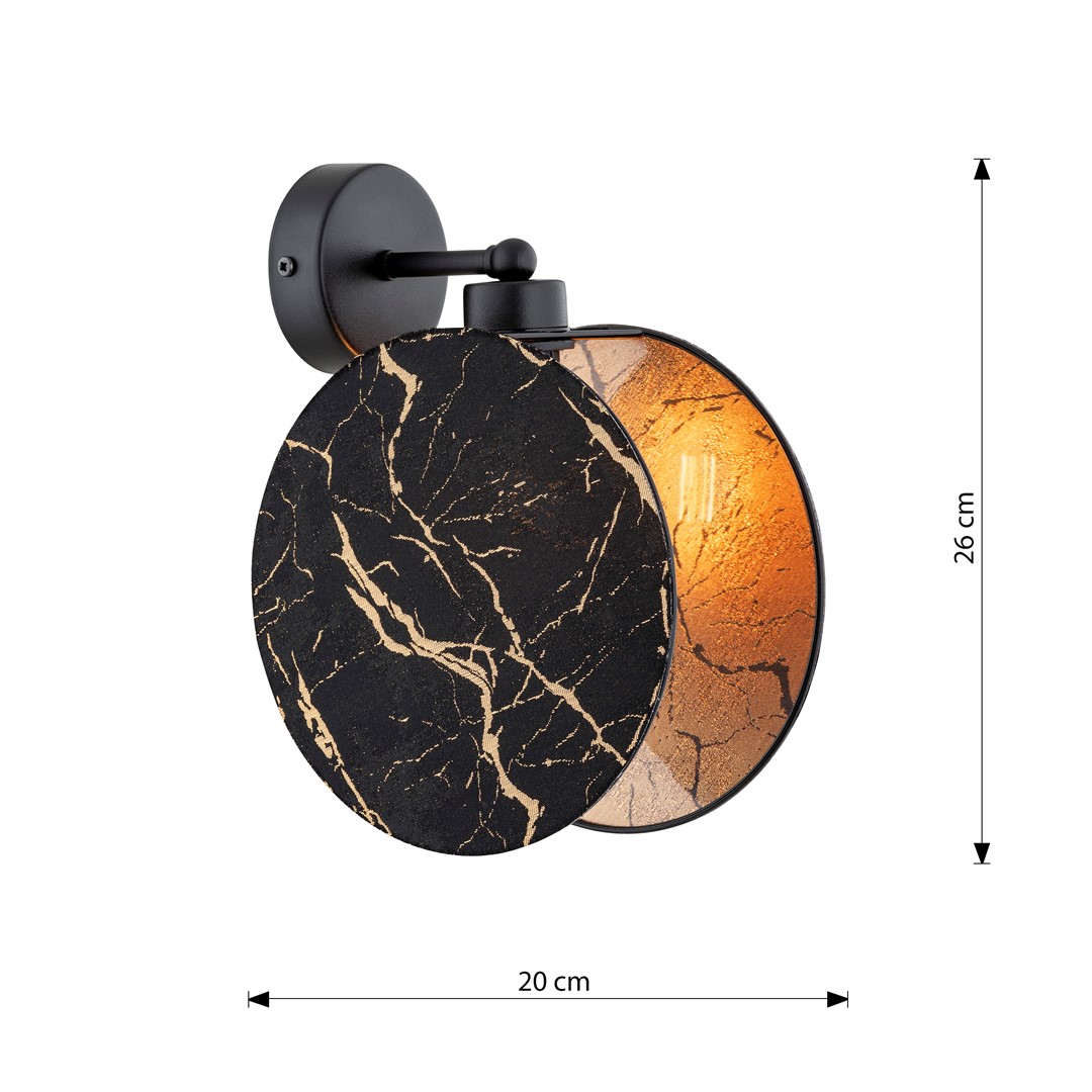 Emibig Visilica MOTIF 230V 15W MAX LED E27 Čelik/ Tkanina Crna
