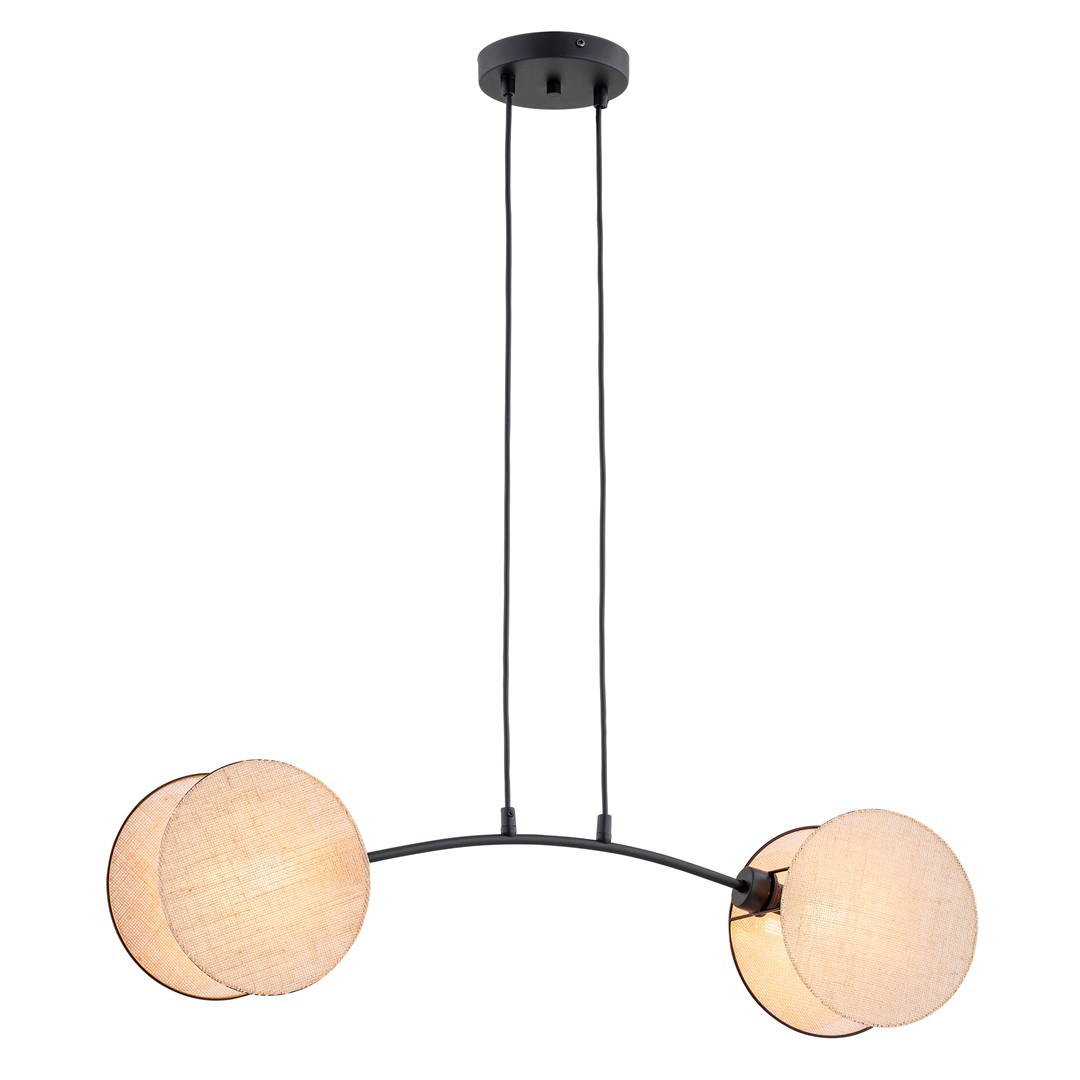 Emibig Visilica MOTIF 230V 15W MAX LED E27 Čelik/ Tkanina Crna