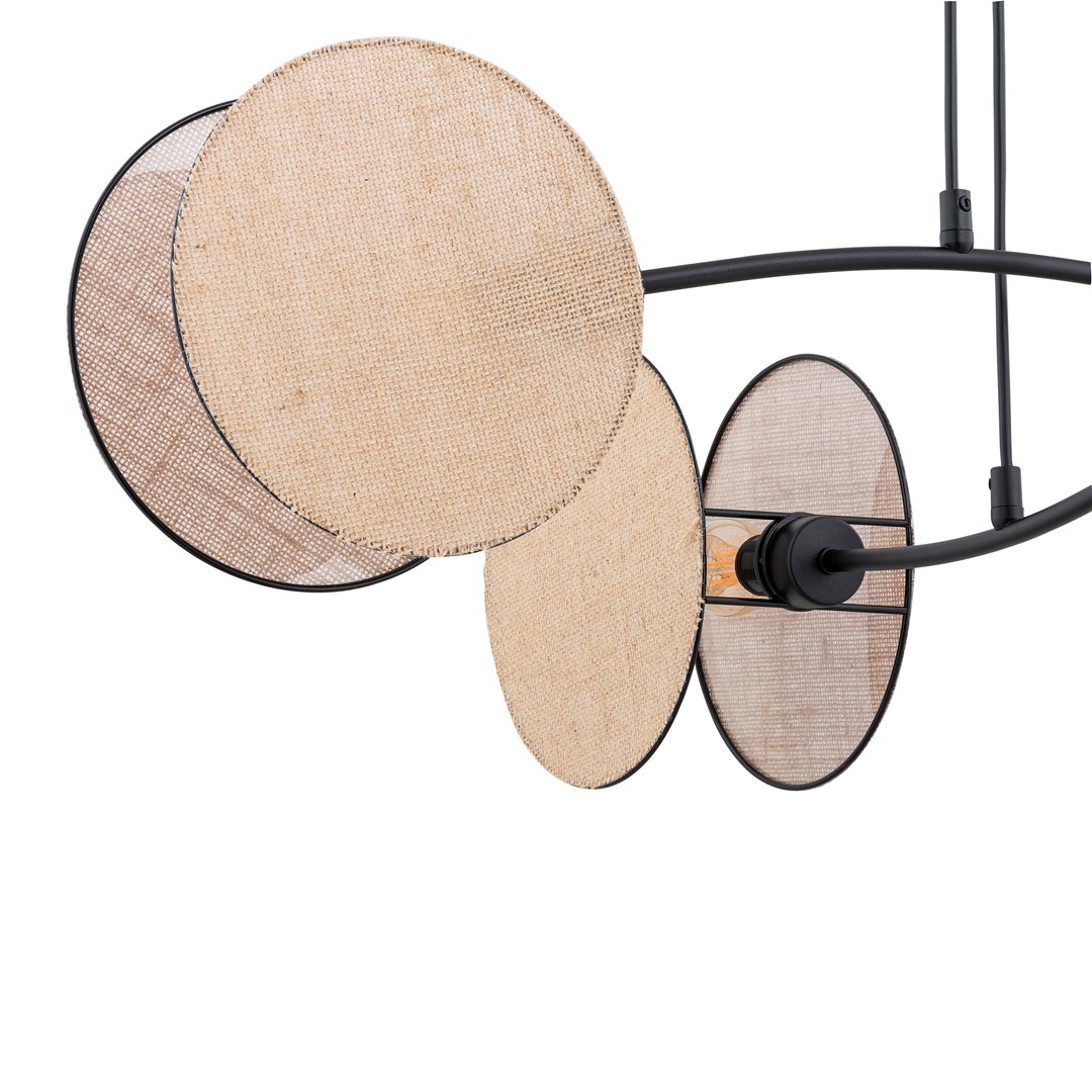 Emibig Visilica MOTIF 230V 15W MAX LED E27 Čelik/ Tkanina Crna