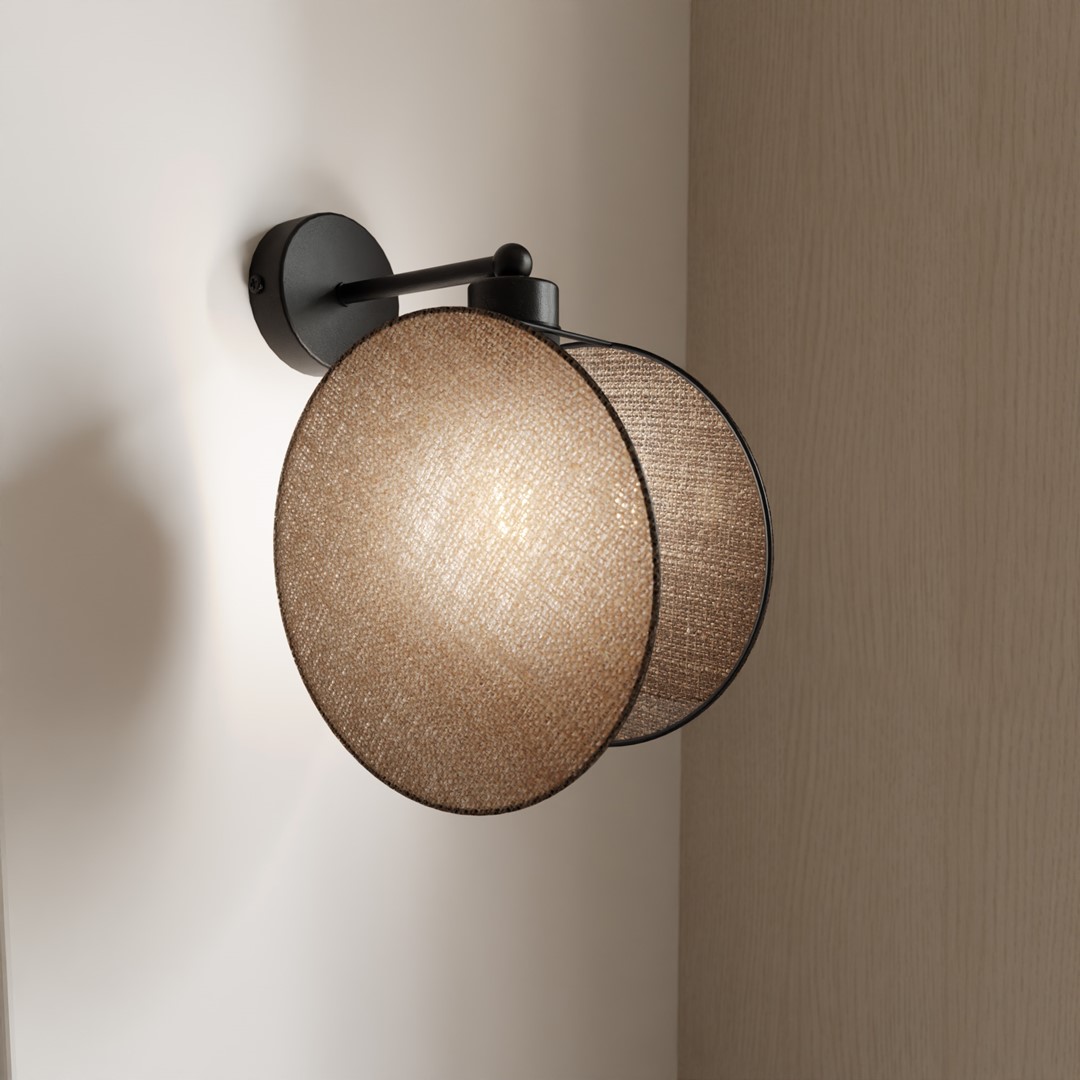 Emibig Visilica MOTIF 230V 15W MAX LED E27 Čelik/ Tkanina Crna