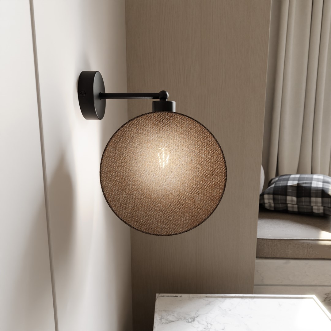 Emibig Visilica MOTIF 230V 15W MAX LED E27 Čelik/ Tkanina Crna