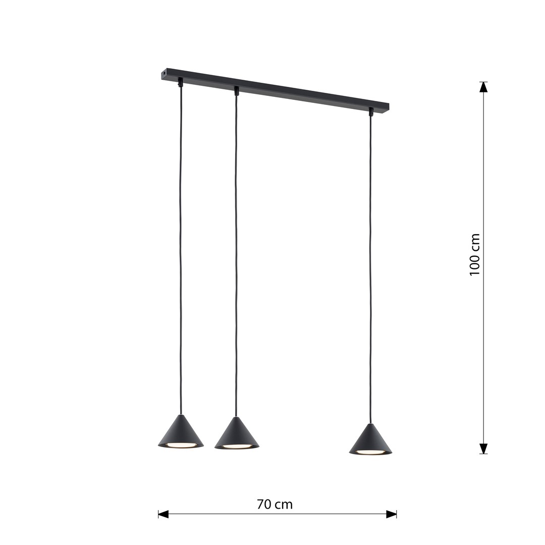 Emibig Visilica ELIT 230V 10W MAX LED GX53 Čelik Crna/ Zlatna