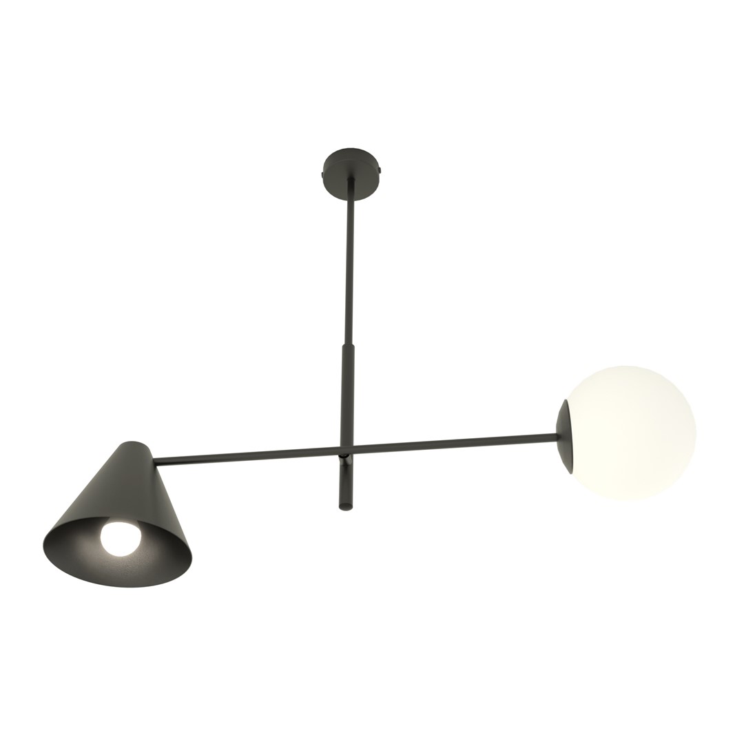 Emibig Luster HERMES 230V 10W MAX LED E14 Čelik/ Staklo Crna