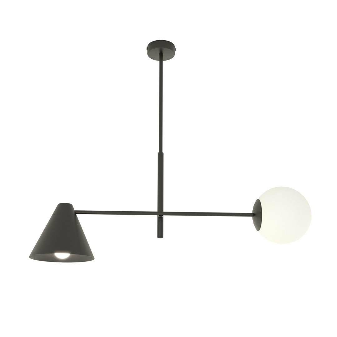 Emibig Luster HERMES 230V 10W MAX LED E14 Čelik/ Staklo Crna