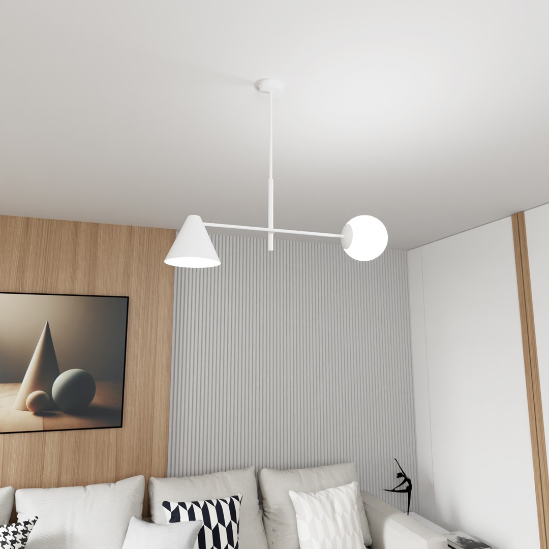 Emibig Luster HERMES 230V 10W MAX LED E14 Čelik/ Staklo Bijela