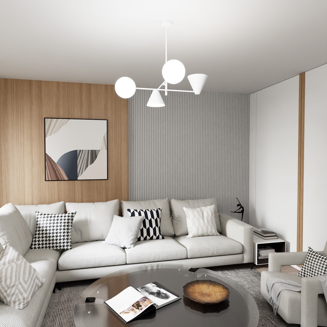 Emibig Luster HERMES 230V 10W MAX LED E14 Čelik/ Staklo Bijela