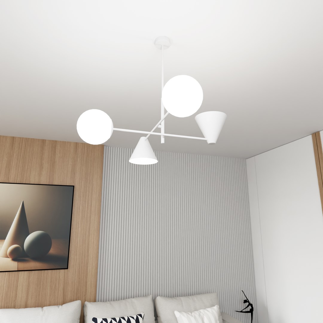 Emibig Luster HERMES 230V 10W MAX LED E14 Čelik/ Staklo Bijela