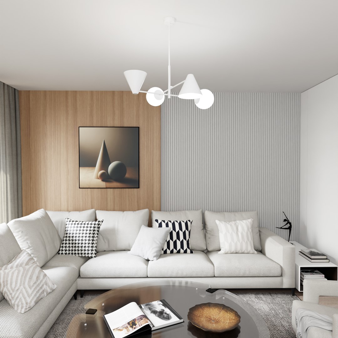 Emibig Luster HERMES 230V 10W MAX LED E14 Čelik/ Staklo Bijela