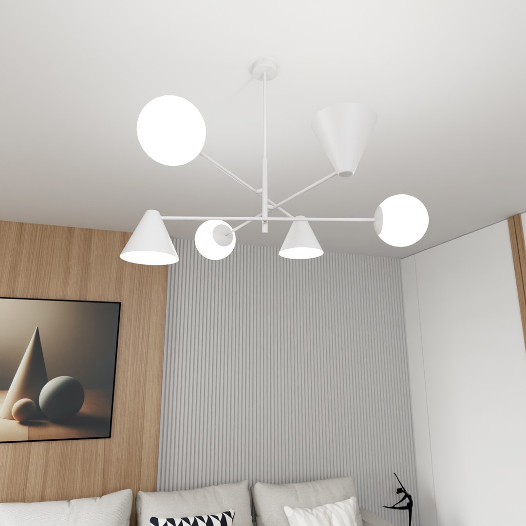 Emibig Luster HERMES 230V 10W MAX LED E14 Čelik/ Staklo Bijela