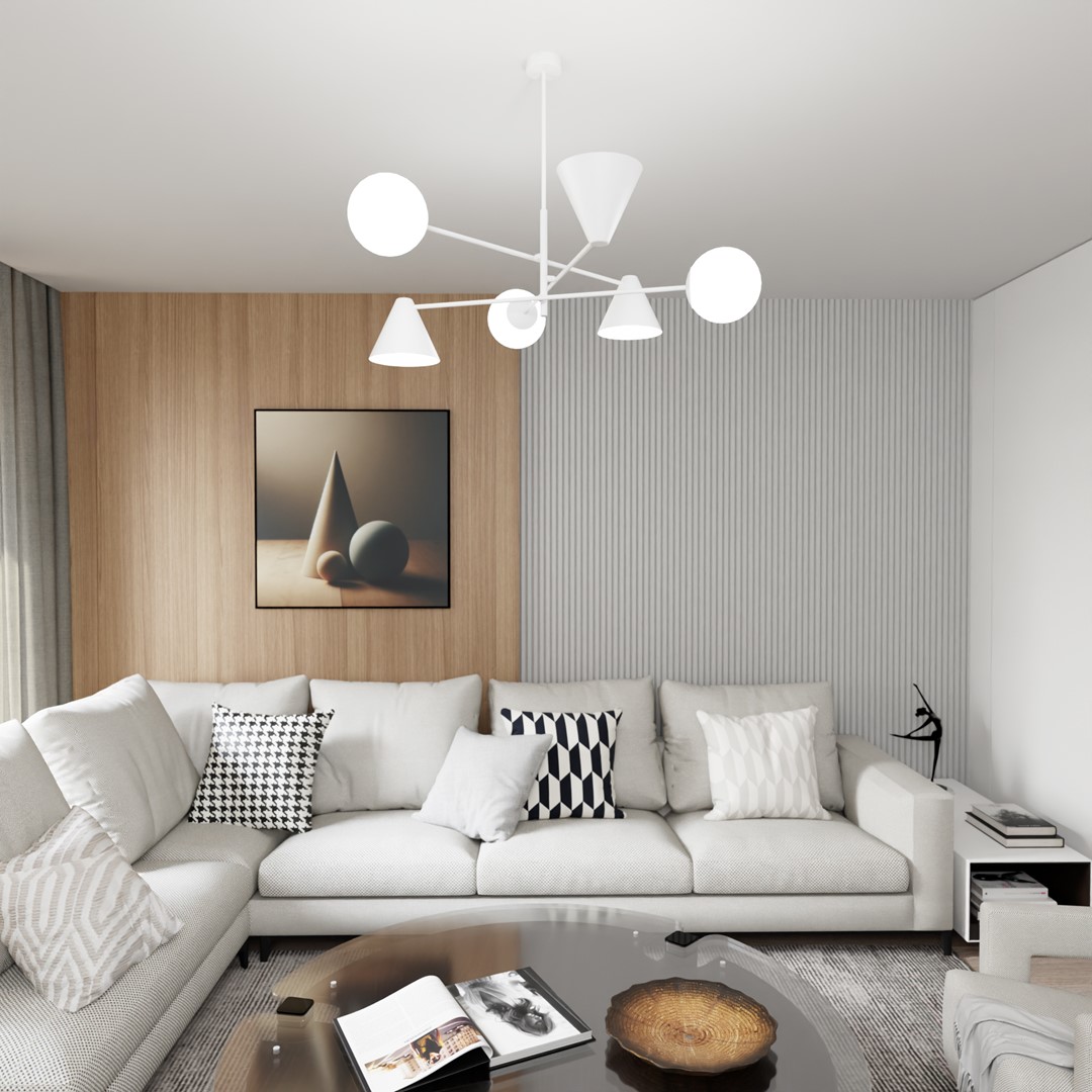 Emibig Luster HERMES 230V 10W MAX LED E14 Čelik/ Staklo Bijela
