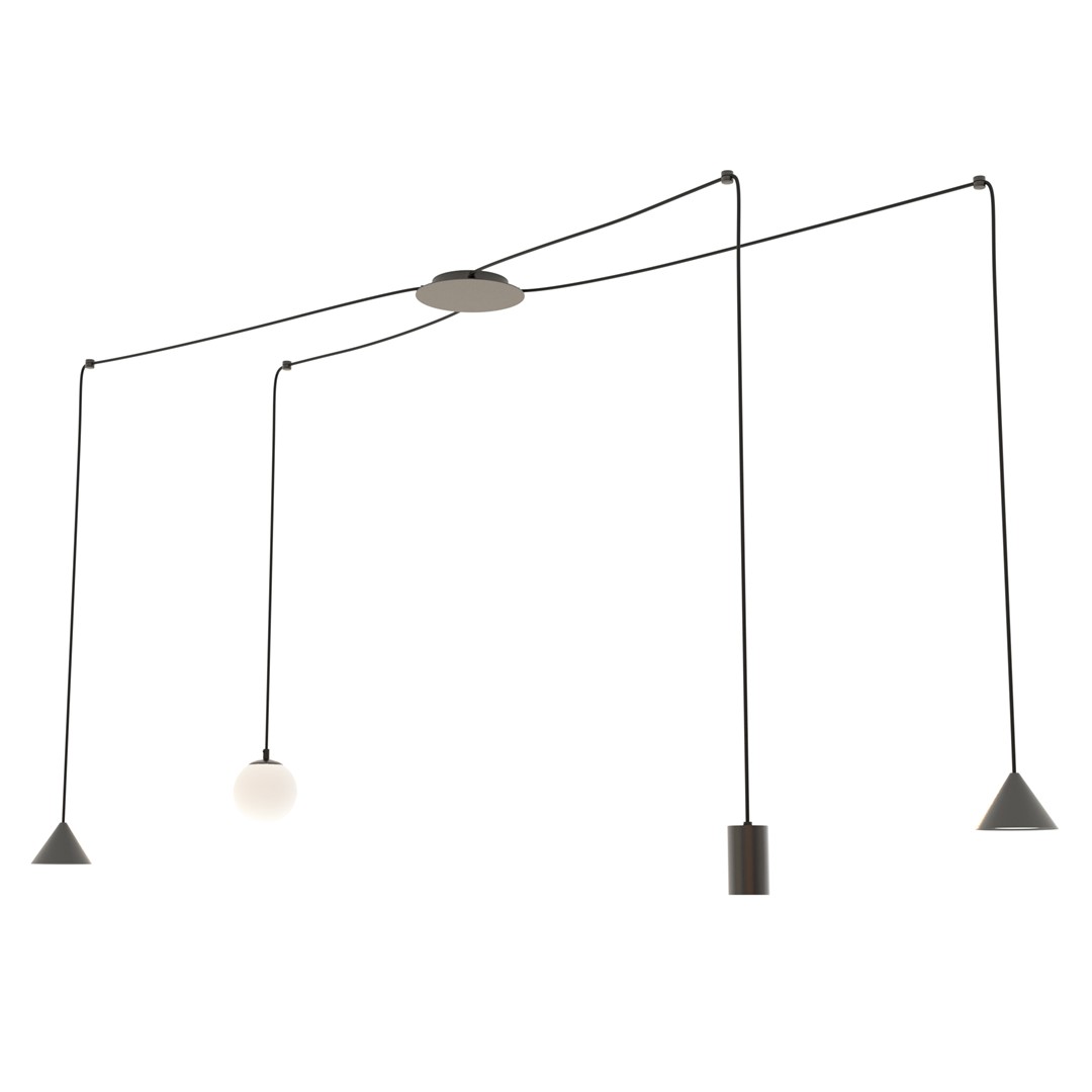 Emibig Visilica FUJI 230V 10W MAX LED E14, GU10, GX53 Čelik Crna