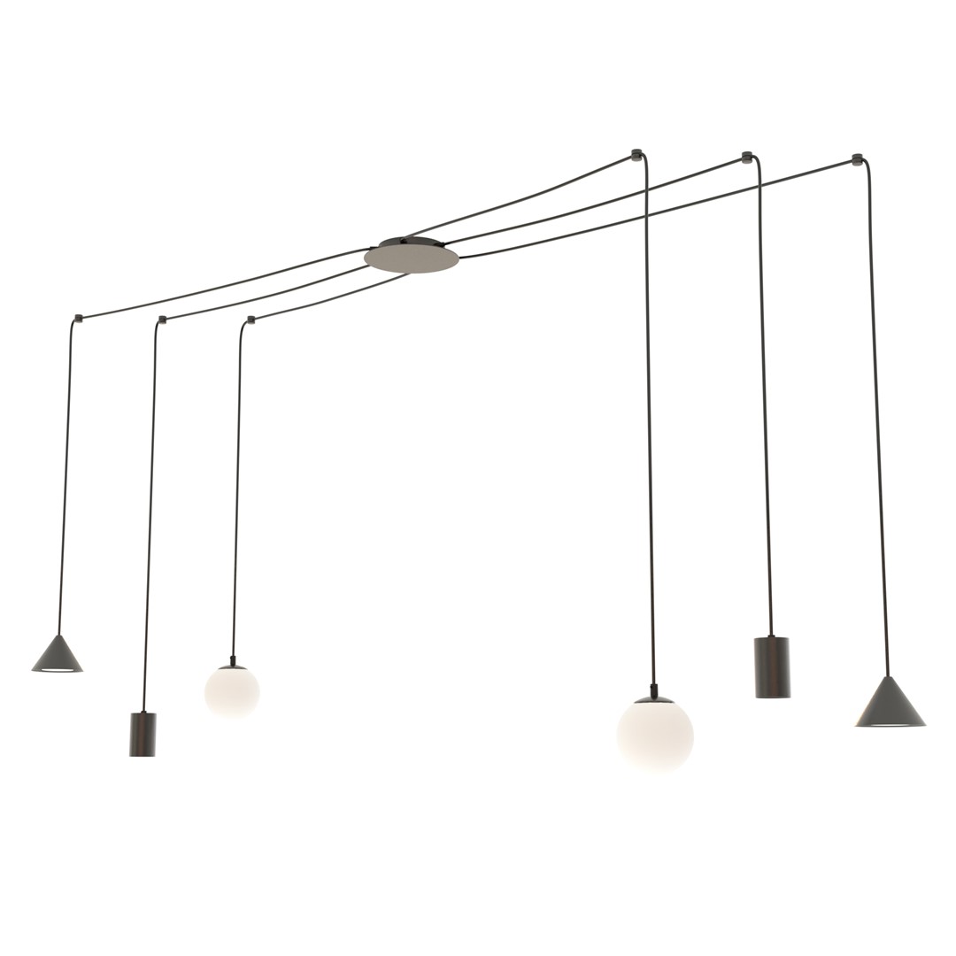 Emibig Visilica FUJI 230V 10W MAX LED E14, GU10, GX53 Čelik Crna