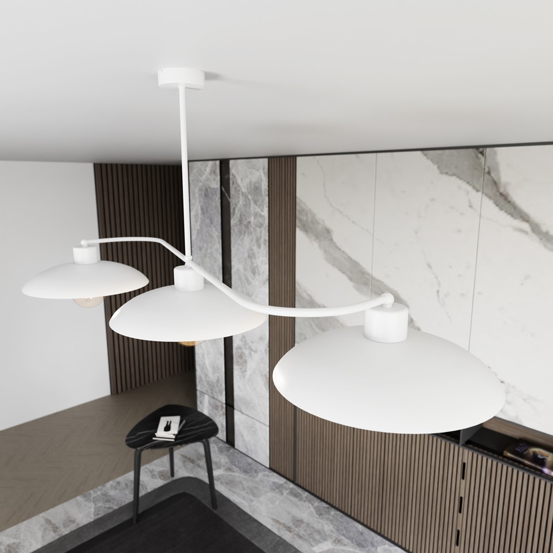 Emibig Luster FOSTER 230V 15W MAX LED E27 Čelik Bijela