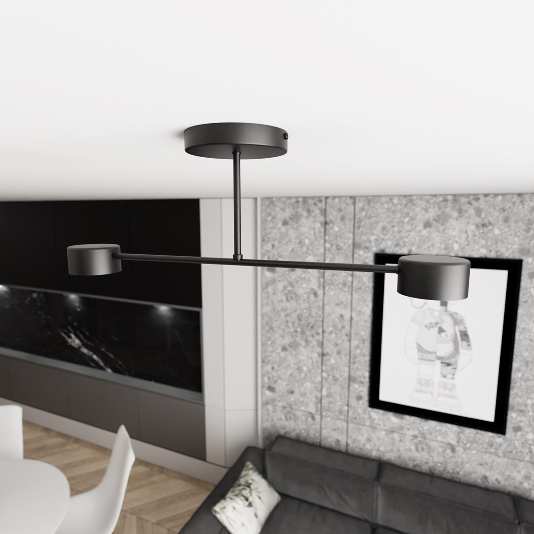 Emibig Stropna svjetiljka HALO 230V 10W MAX LED GX53 Čelik Crna
