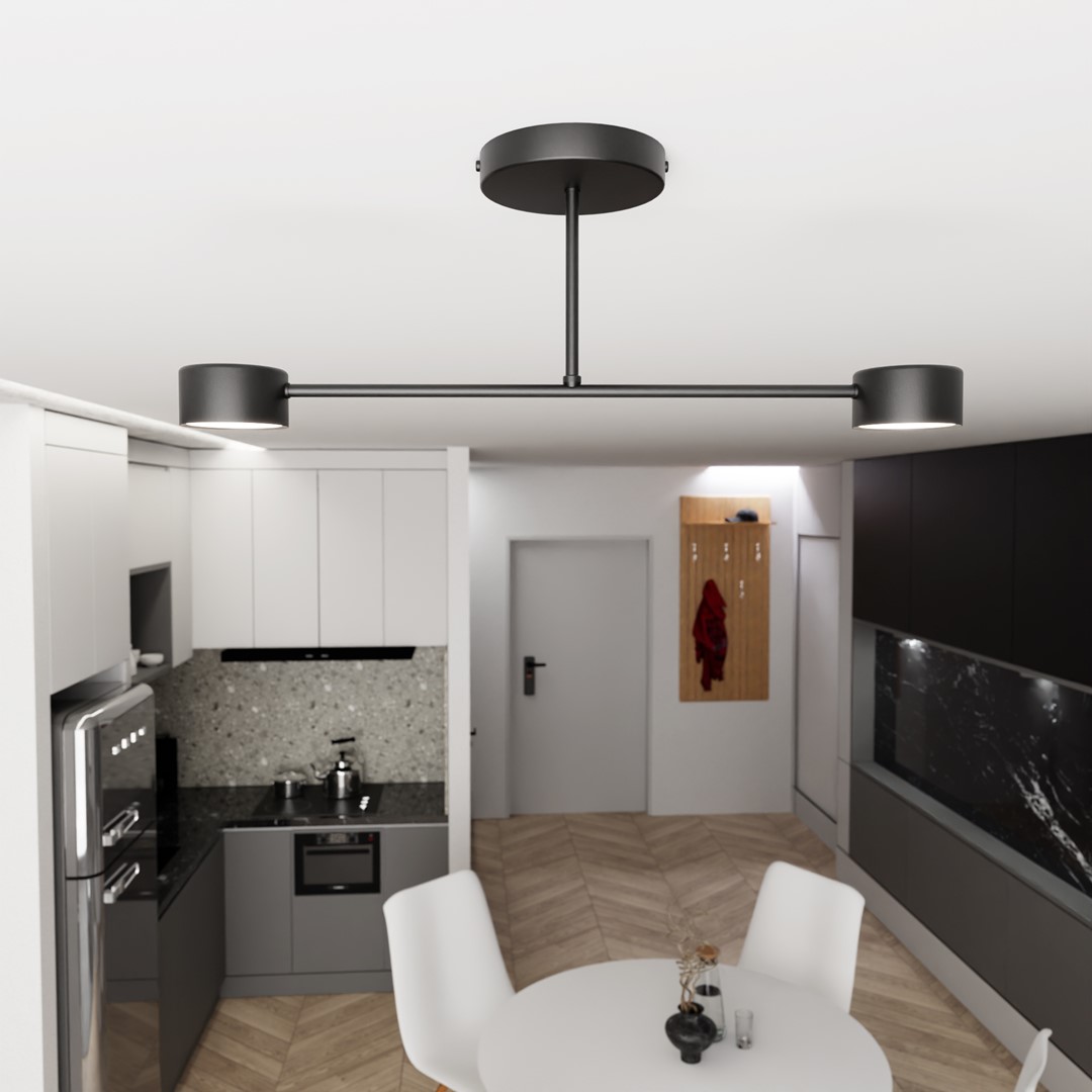 Emibig Stropna svjetiljka HALO 230V 10W MAX LED GX53 Čelik Crna