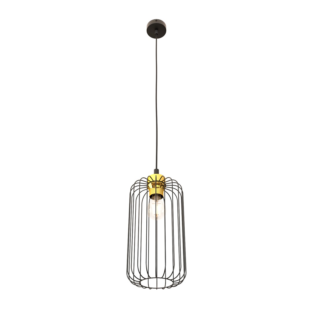 Emibig Visilica VANDER 230V 15W MAX LED E27 Čelik Crna/ Zlatna