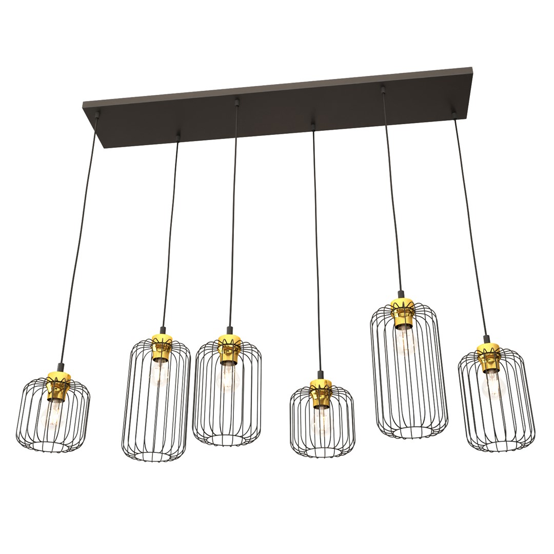 Emibig Visilica VANDER 230V 15W MAX LED E27 Čelik Crna/ Zlatna