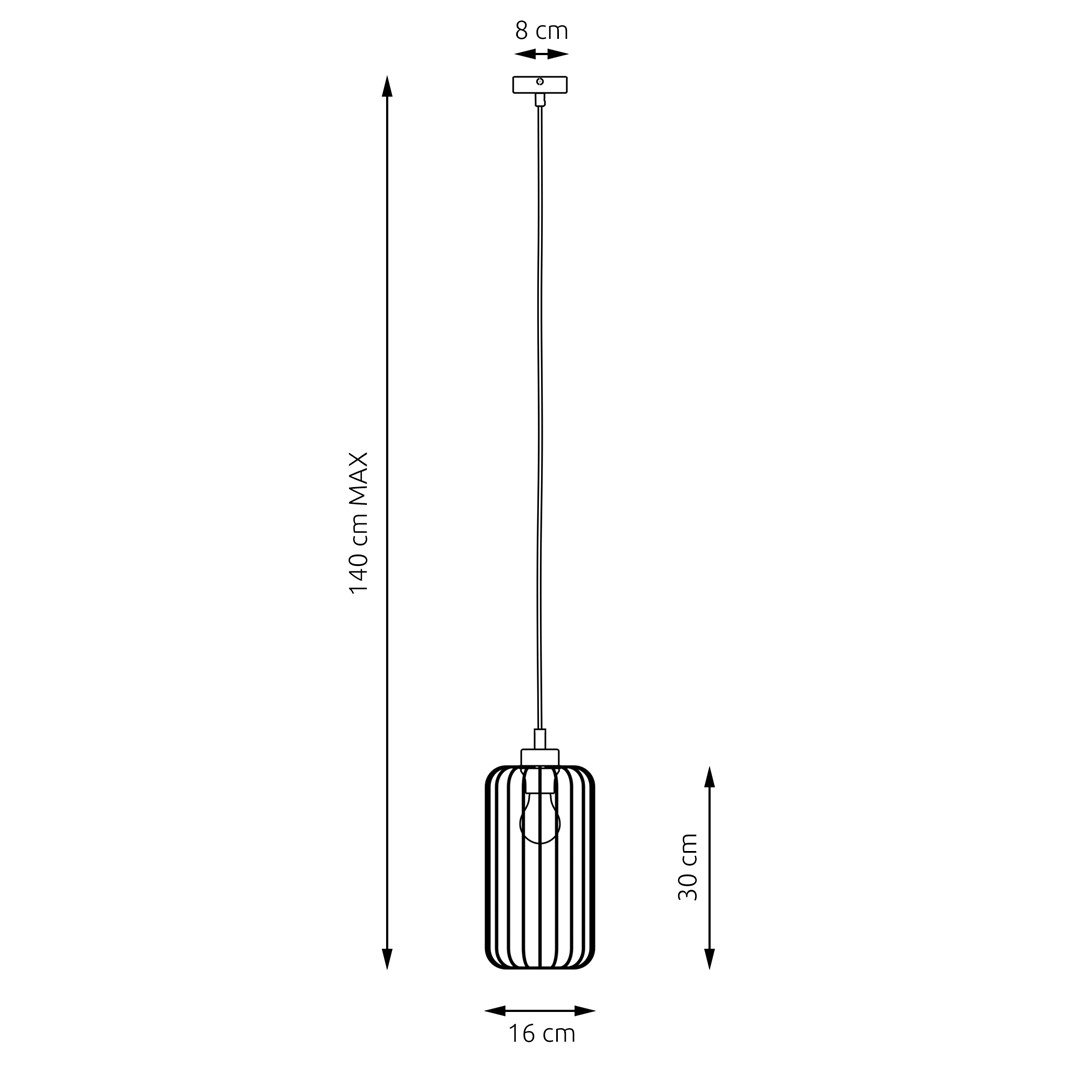 Emibig Visilica VANDER 230V 15W MAX LED E27 Čelik Crna