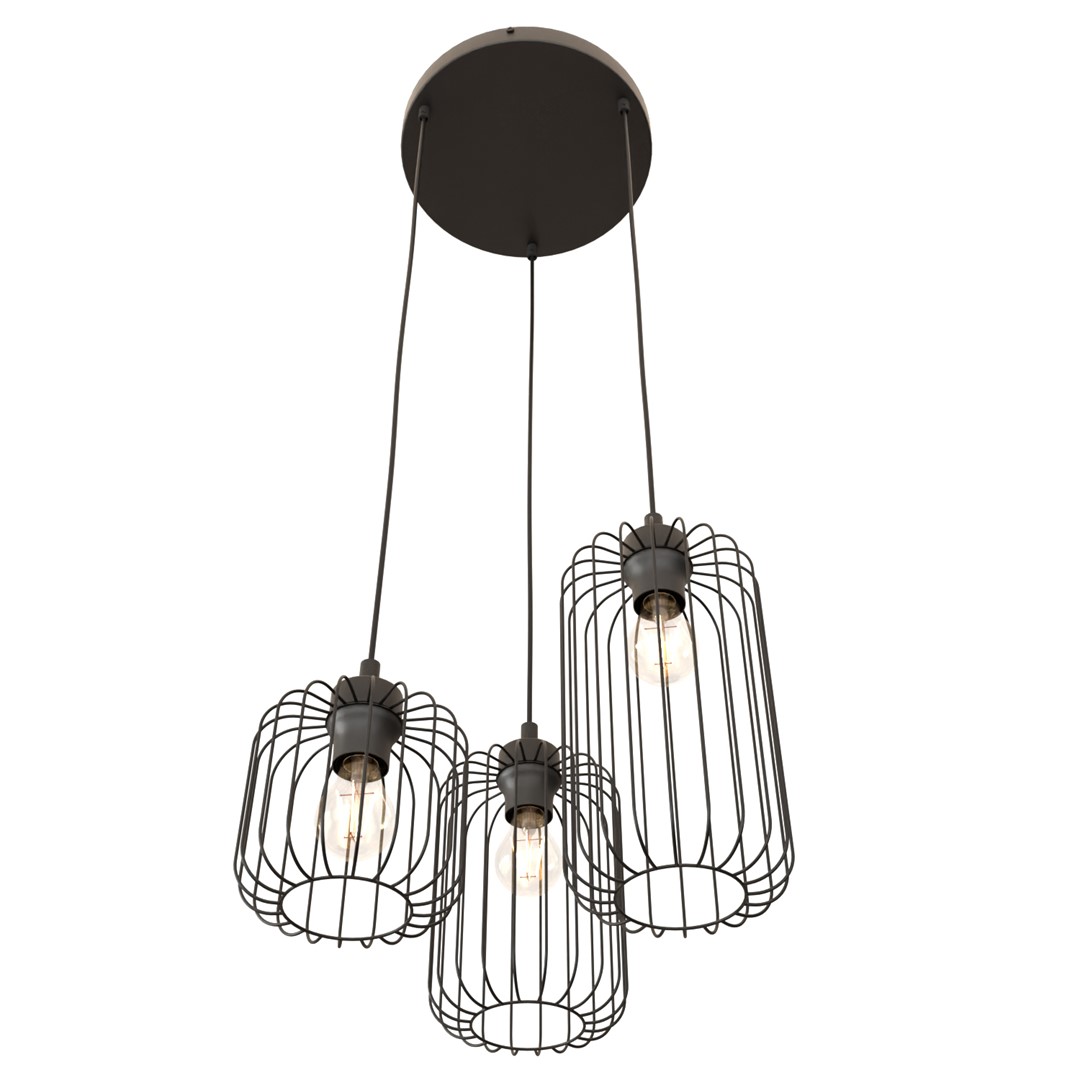 Emibig Visilica VANDER 230V 15W MAX LED E27 Čelik Crna