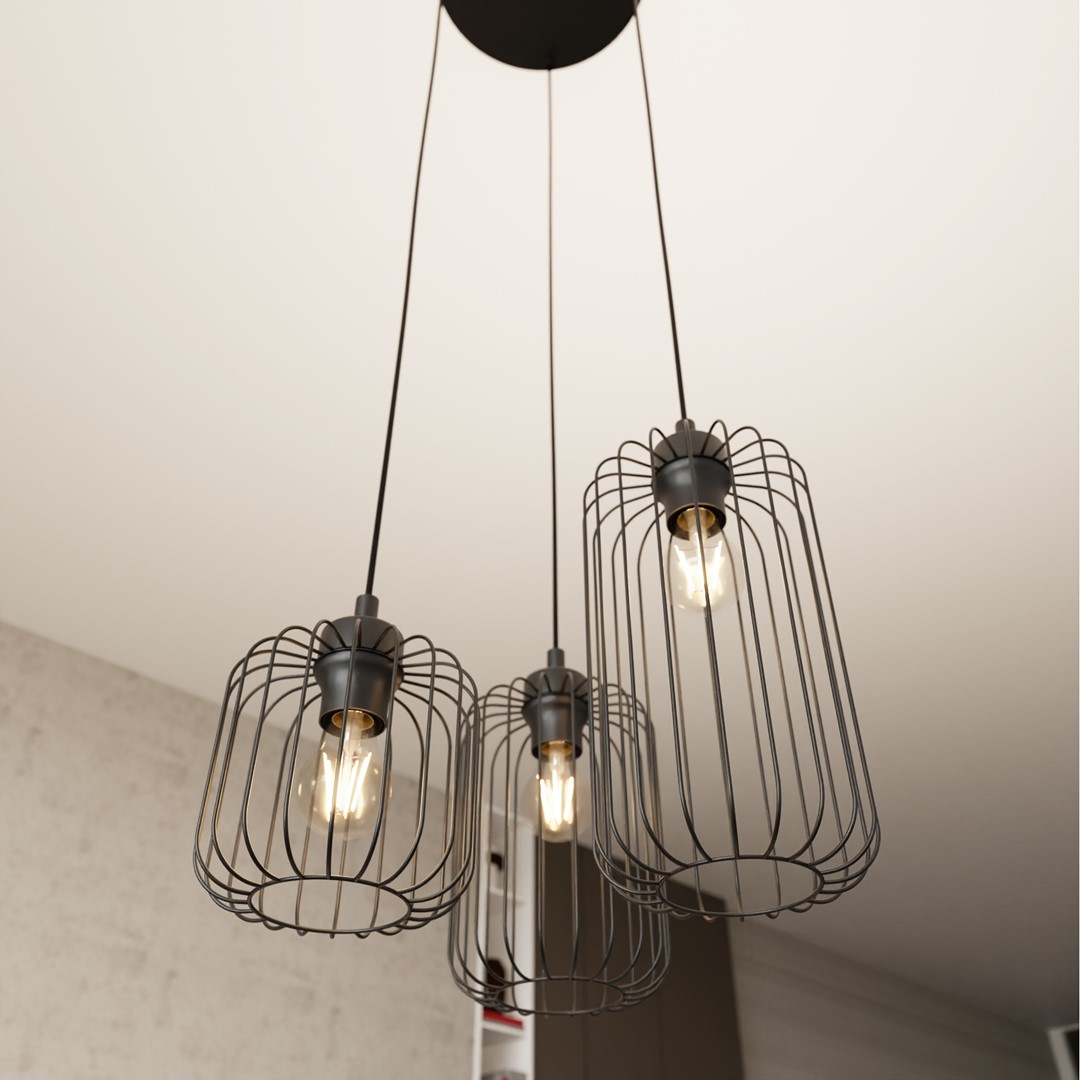 Emibig Visilica VANDER 230V 15W MAX LED E27 Čelik Crna