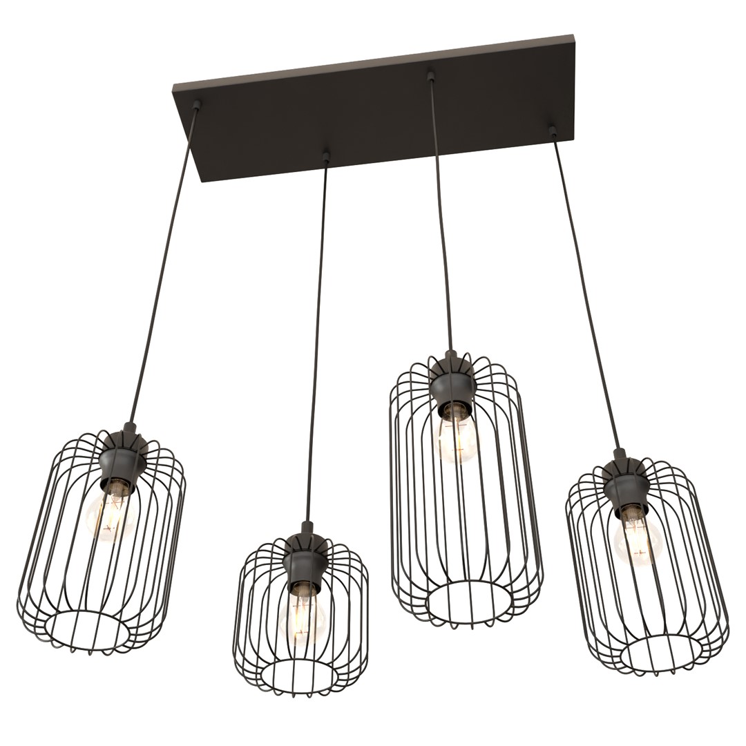 Emibig Visilica VANDER 230V 15W MAX LED E27 Čelik Crna