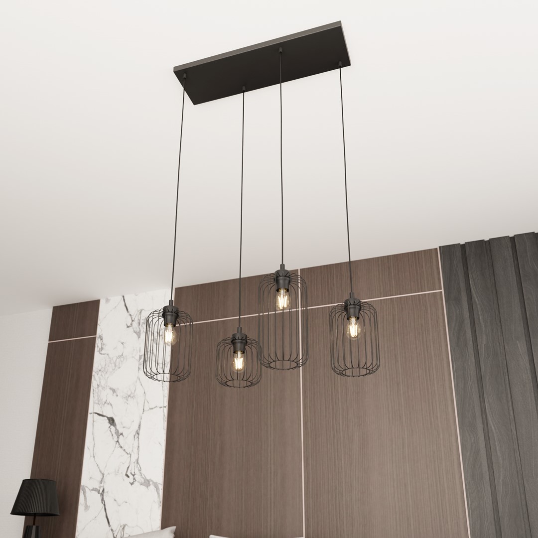 Emibig Visilica VANDER 230V 15W MAX LED E27 Čelik Crna