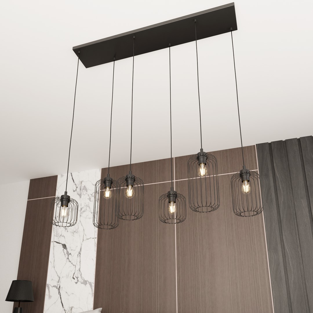 Emibig Visilica VANDER 230V 15W MAX LED E27 Čelik Crna