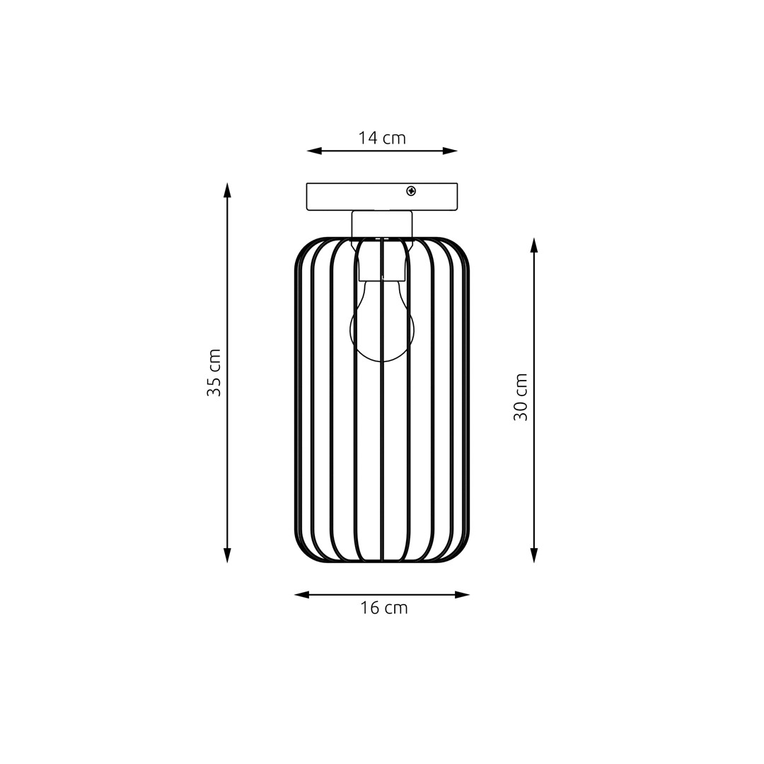 Emibig Stropna svjetiljka BARN 230V 15W MAX LED E27 Čelik Crna/ Zlatna