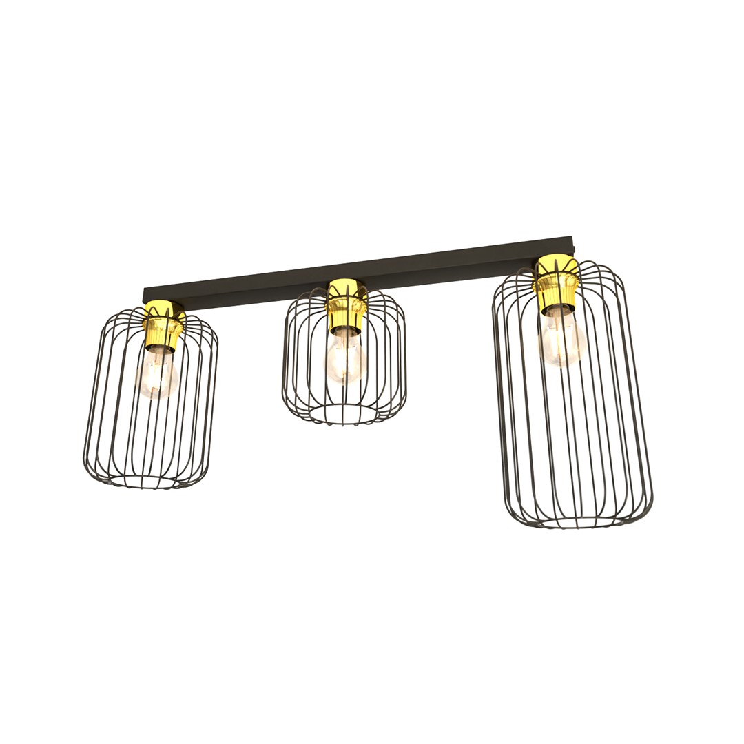 Emibig Stropna svjetiljka BARN 230V 15W MAX LED E27 Čelik Crna/ Zlatna