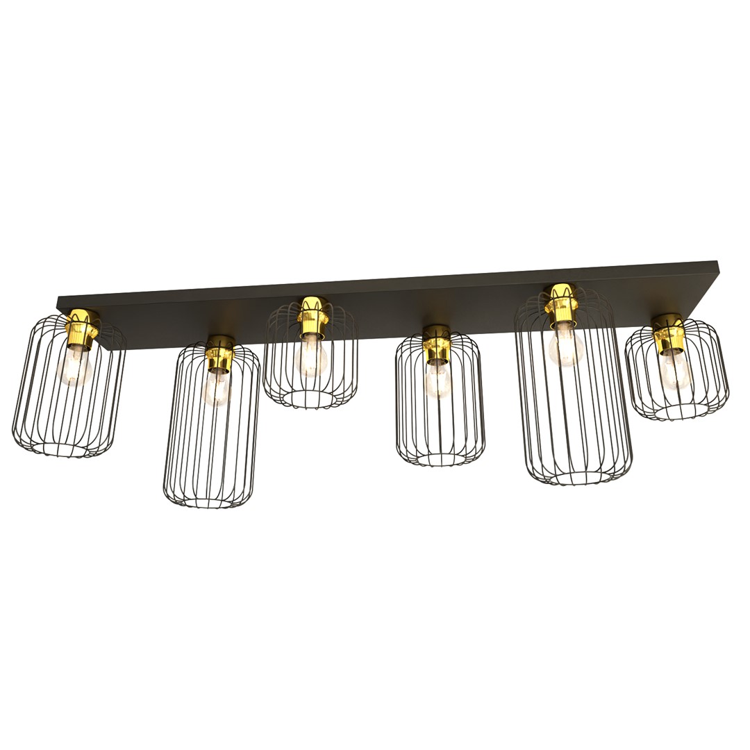Emibig Stropna svjetiljka BARN 230V 15W MAX LED E27 Čelik Crna/ Zlatna