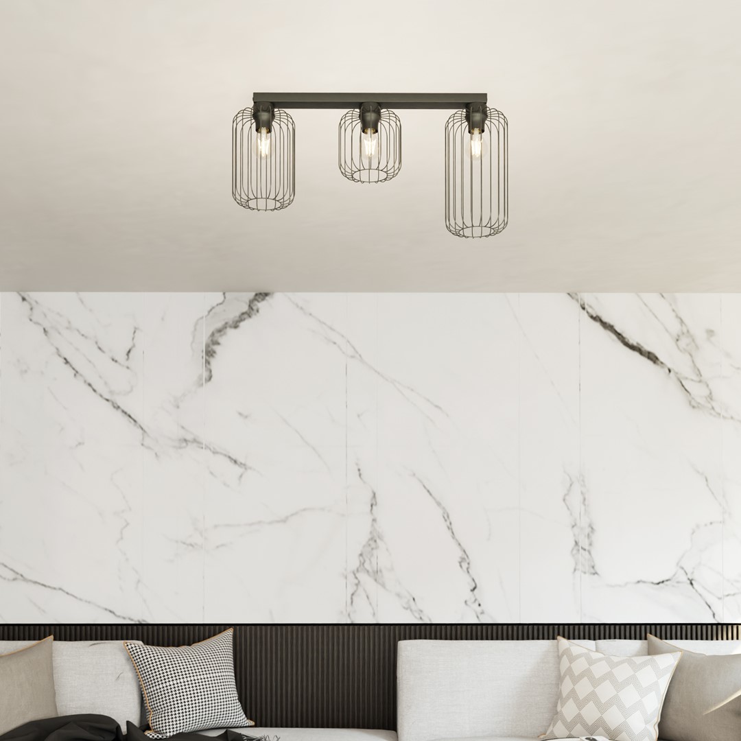 Emibig Stropna svjetiljka BARN 230V 15W MAX LED E27 Čelik Crna