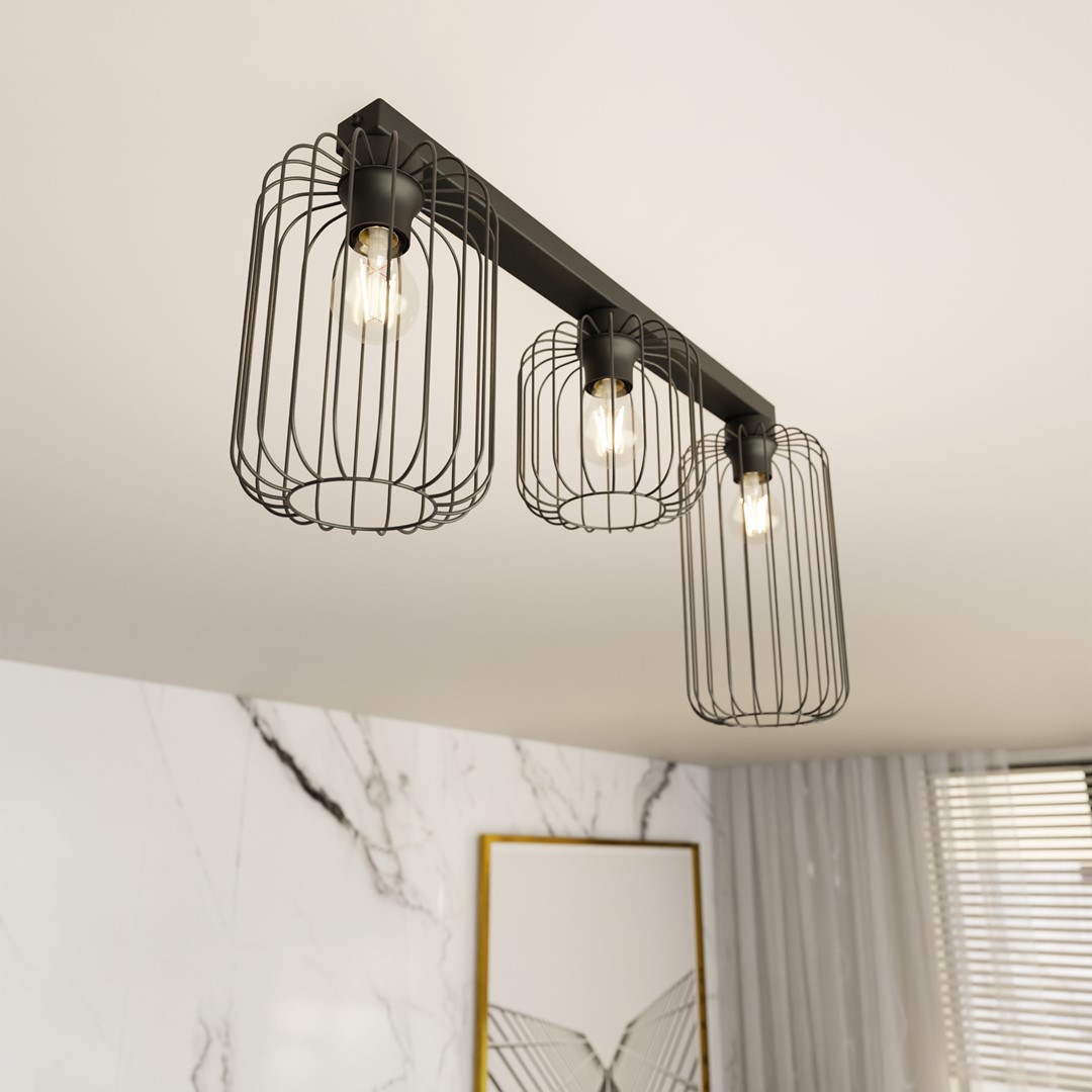 Emibig Stropna svjetiljka BARN 230V 15W MAX LED E27 Čelik Crna