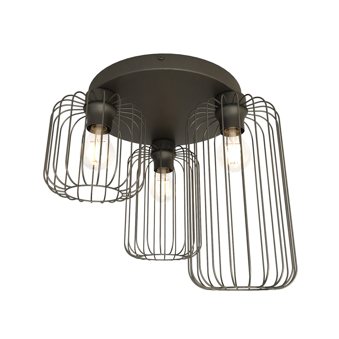 Emibig Stropna svjetiljka BARN 230V 15W MAX LED E27 Čelik Crna