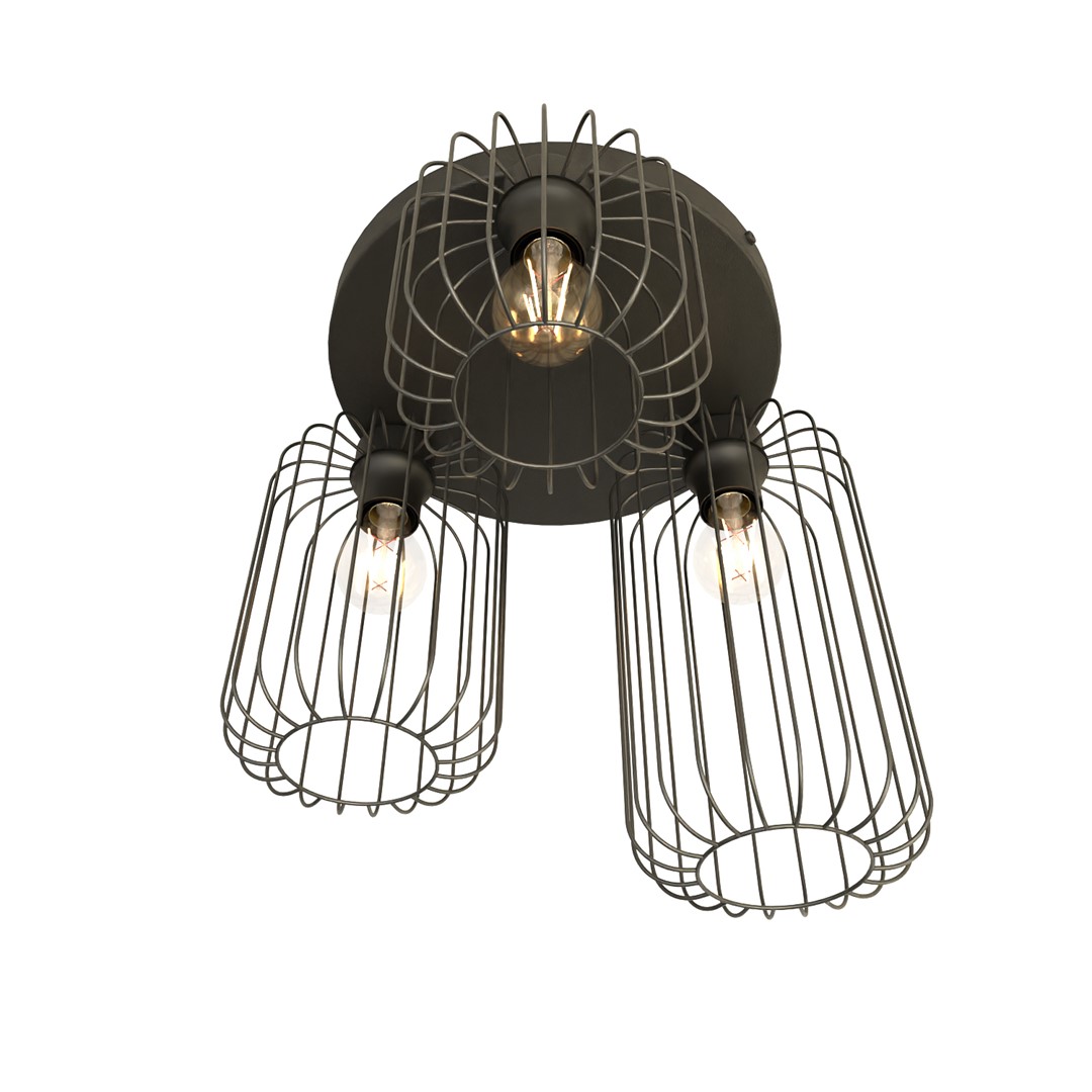 Emibig Stropna svjetiljka BARN 230V 15W MAX LED E27 Čelik Crna