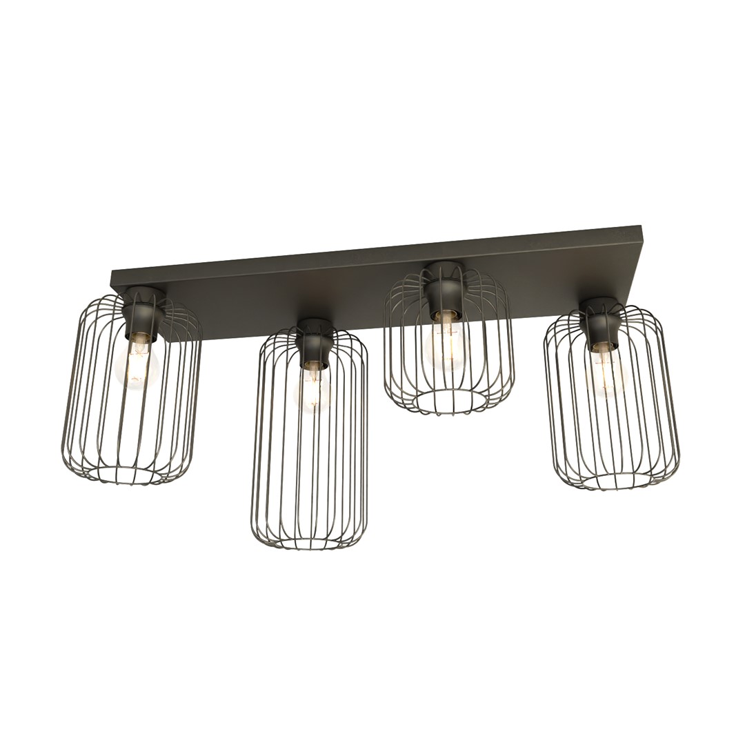 Emibig Stropna svjetiljka BARN 230V 15W MAX LED E27 Čelik Crna