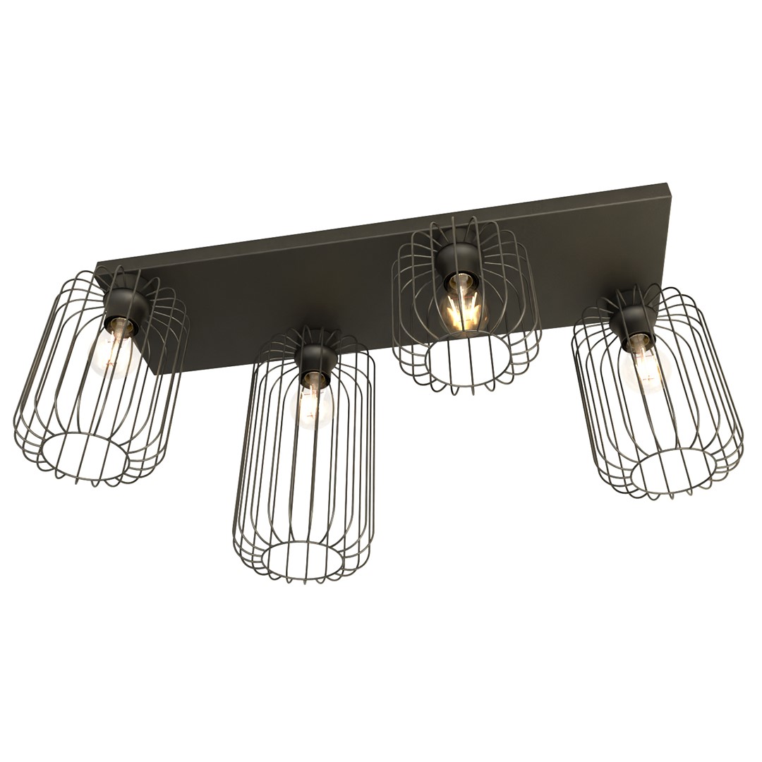 Emibig Stropna svjetiljka BARN 230V 15W MAX LED E27 Čelik Crna