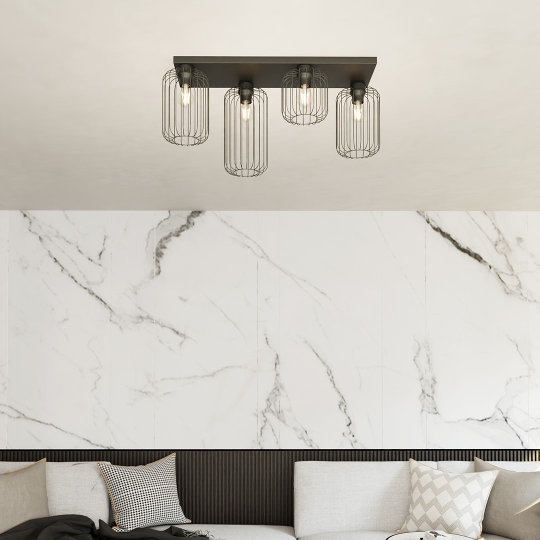 Emibig Stropna svjetiljka BARN 230V 15W MAX LED E27 Čelik Crna