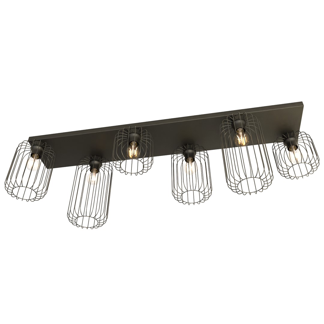 Emibig Stropna svjetiljka BARN 230V 15W MAX LED E27 Čelik Crna