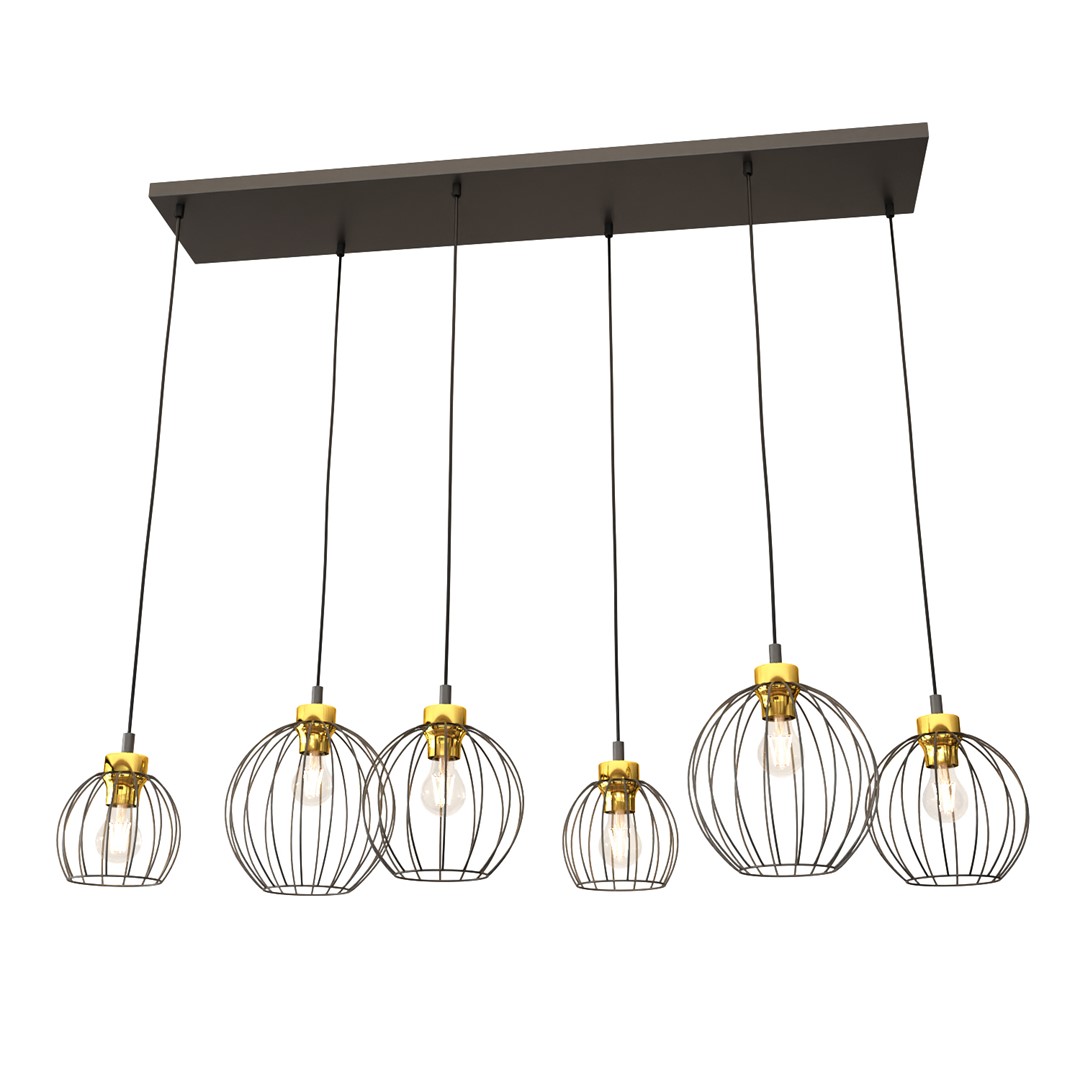 Emibig Visilica NANDO 230V 15W MAX LED E27 Čelik Crna/ Zlatna
