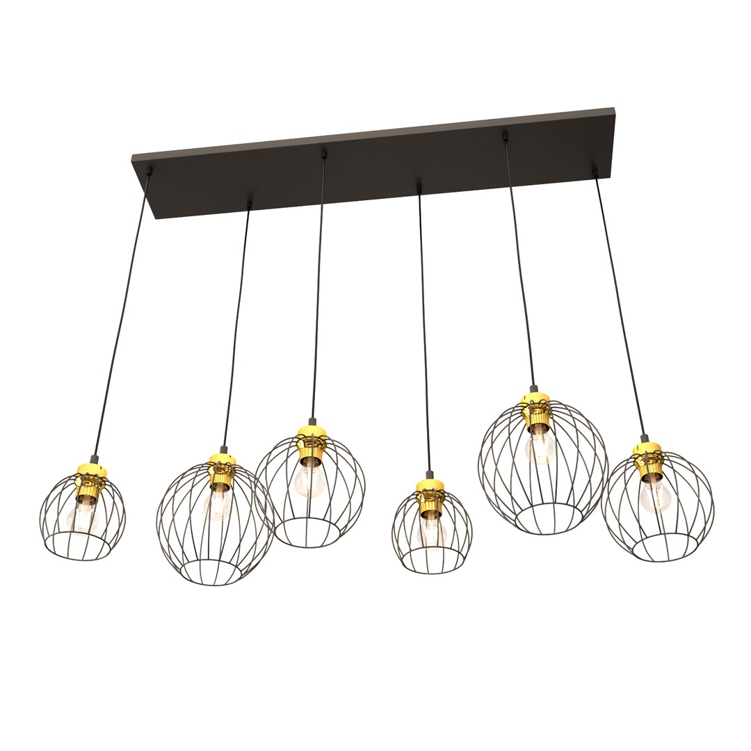 Emibig Visilica NANDO 230V 15W MAX LED E27 Čelik Crna/ Zlatna