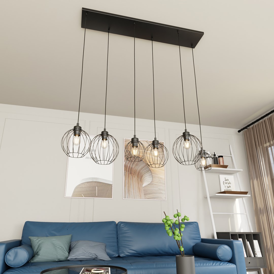 Emibig Visilica NANDO 230V 15W MAX LED E27 Čelik Crna