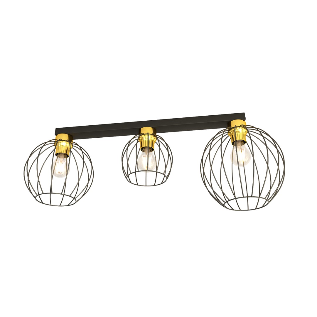 Emibig Stropna svjetiljka NEST 230V 15W MAX LED E27 Čelik Crna/ Zlatna