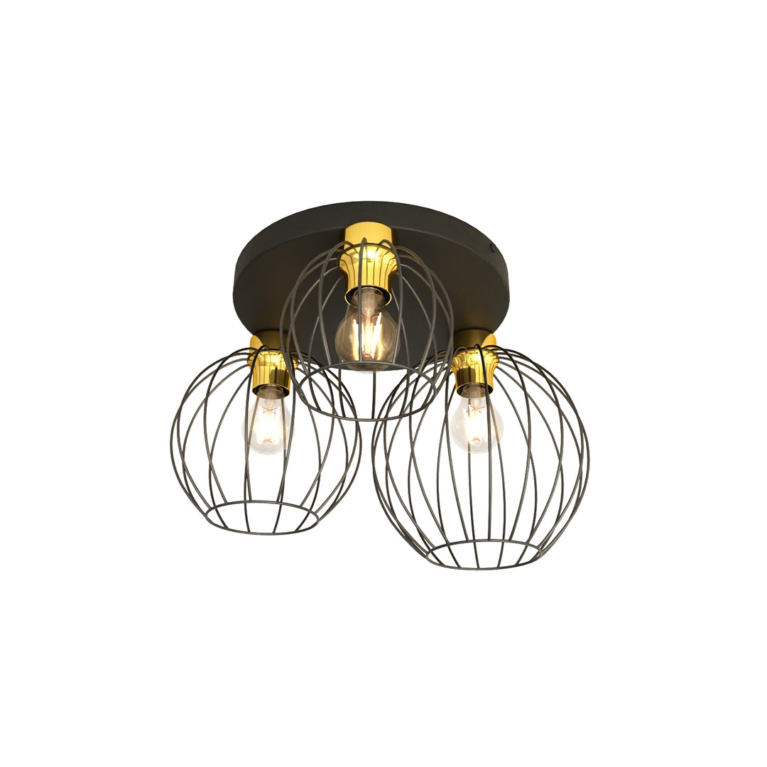 Emibig Stropna svjetiljka NEST 230V 15W MAX LED E27 Čelik Crna/ Zlatna