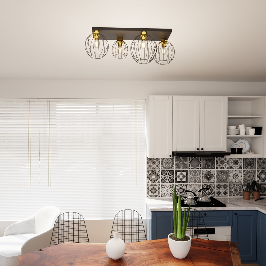Emibig Stropna svjetiljka NEST 230V 15W MAX LED E27 Čelik Crna/ Zlatna
