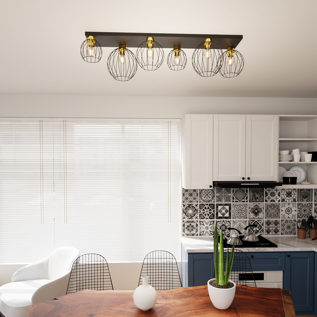 Emibig Stropna svjetiljka NEST 230V 15W MAX LED E27 Čelik Crna/ Zlatna